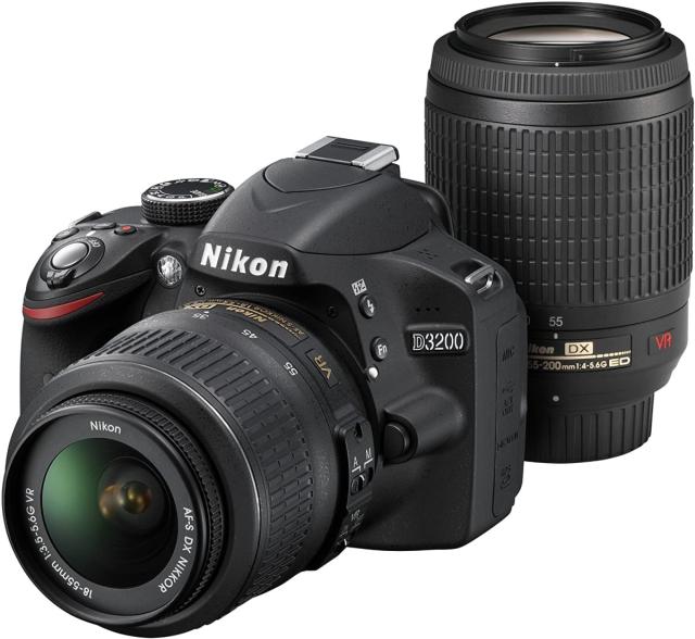 ニコン デジタル一眼 Nikon D3200 ダブル望遠レンズ 黒いこと 中古 新品SD歌留多付き添い人 届いてすぐに使える 手振れ手を加える 映像映画化 お得なダブル水晶体 長期間言いはなつ