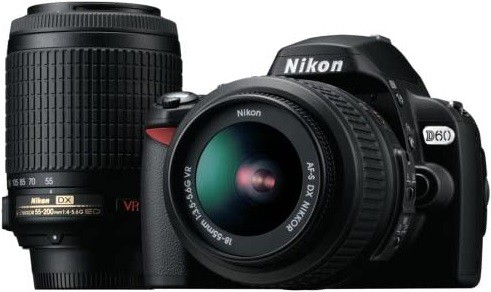 ニコン デジタル一眼 Nikon D60 ダブルズームキット 中古 スマホに送れる Wi-Fi機能SDカード付き 届いてすぐに使える -  デジタル一眼レフ