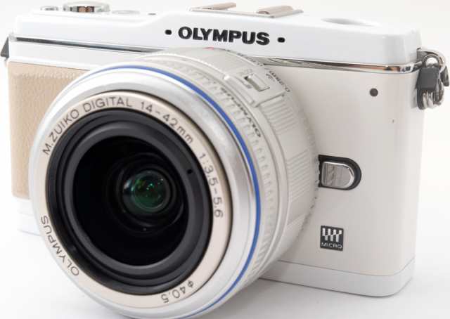 オリンパス ミラーレス OLYMPUS ペン E-P1 レンズキット ホワイト 中古 新品SDカード付き 届いてすぐに使える