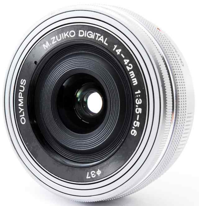 オリンパス 標準レンズ OLYMPUS M.ZUIKO DIGITAL ED 14-42mm F3.5-5.6 EZ シルバー 中古 保証 レンズプロテクター付き