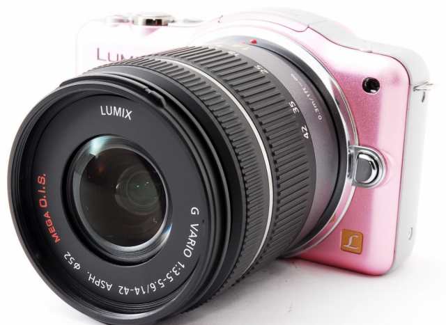 パナソニック ミラーレス Panasonic LUMIX DMC-GF3 レンズキット フェアリーピンク 中古 新品SDカード付き 届いてすぐに使える