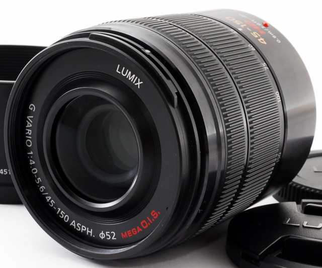 Panasonic パナソニック 望遠レンズ LUMIX G VARIO 45-150mm/F4.0-5.6 ASPH./MEGA O.I.S. ブラック 中古 レンズフード付き