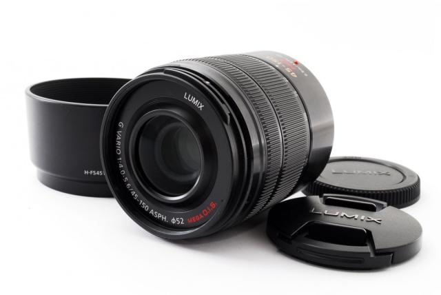 パナソニック 望遠レンズ Panasonic LUMIX G VARIO 45-150mm/F4.0-5.6 ASPH./MEGA O.I.S. ブラック 中古 保証 レンズフード付き_1