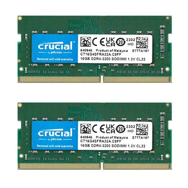 2枚組 16GB ×2 （ 32GB ） Crucial Micron製 増設 メモリ ノート・小型 ...