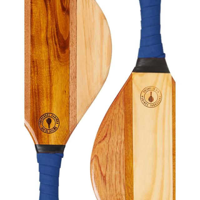 フレスコボールカリオカ Frescobol Carioca トランコソ ブルー Trancoso Blue 青 ウッド パドル 2個、パッド付きグリップ 2個、公式ボール2個