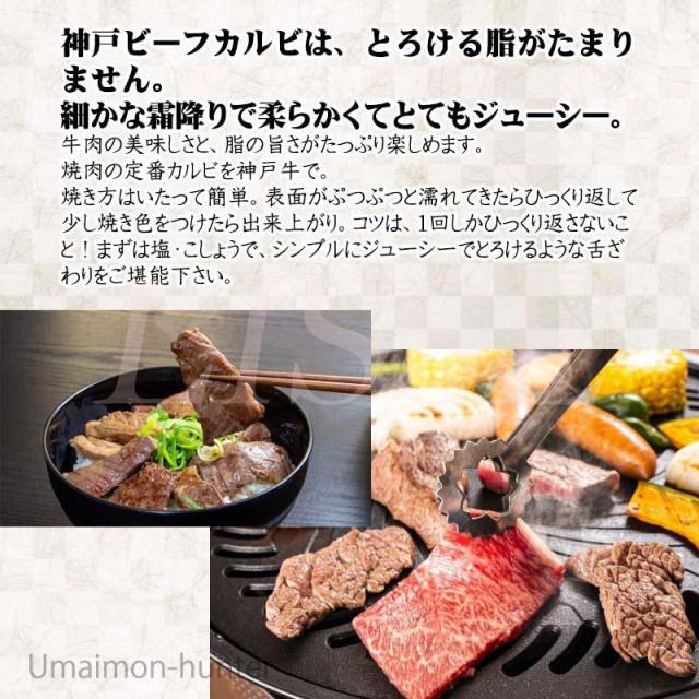 神戸牛肉 神戸牛焼肉用  焼肉用 カルビ 500g 嶋本食料雑貨類
