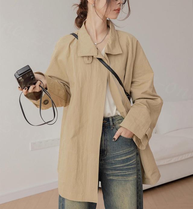 ＜1点9,550円！クーポン利用で＞ トレンチコート アウター トップス レディース 春秋冬 新作 送料無料 スプリングコート ロングコート 冬コート ミリタリー系 アウター モッズコート ゆったり 軽い 韓国 ファッション 入学式 入園式_5
