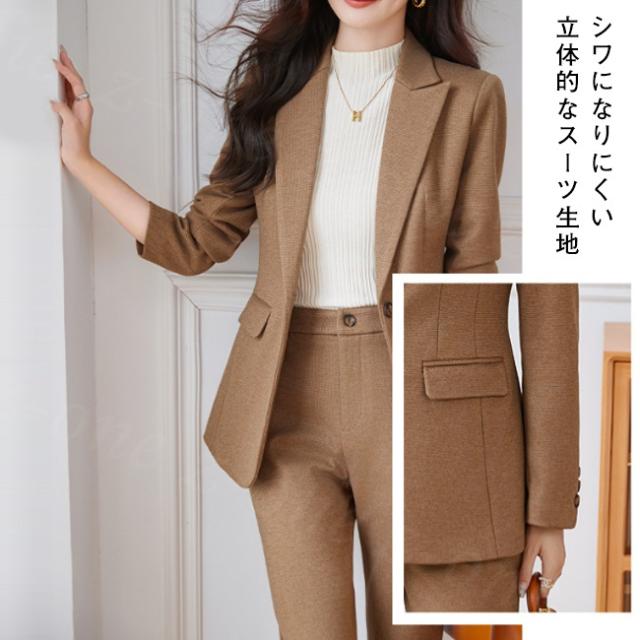 スーツ レディース セットアップ パンツスーツ フォーマル セレモニースーツ ママスーツ 大きいサイズ ジャケット ワイドパンツ ゴム 入学式 入園式_4