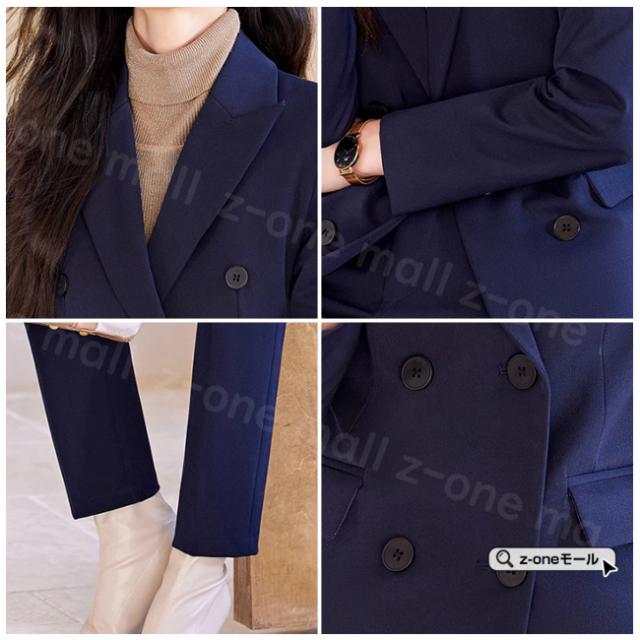 セットアップ パンツスーツ ジャケット＋パンツ 2点セットスーツ 新作 送料無料  レディース 無地 洋服 上下セット ビジネス フォーマル オフィス 通勤 面接 OL お洒落 上品 入学式 入園式_4