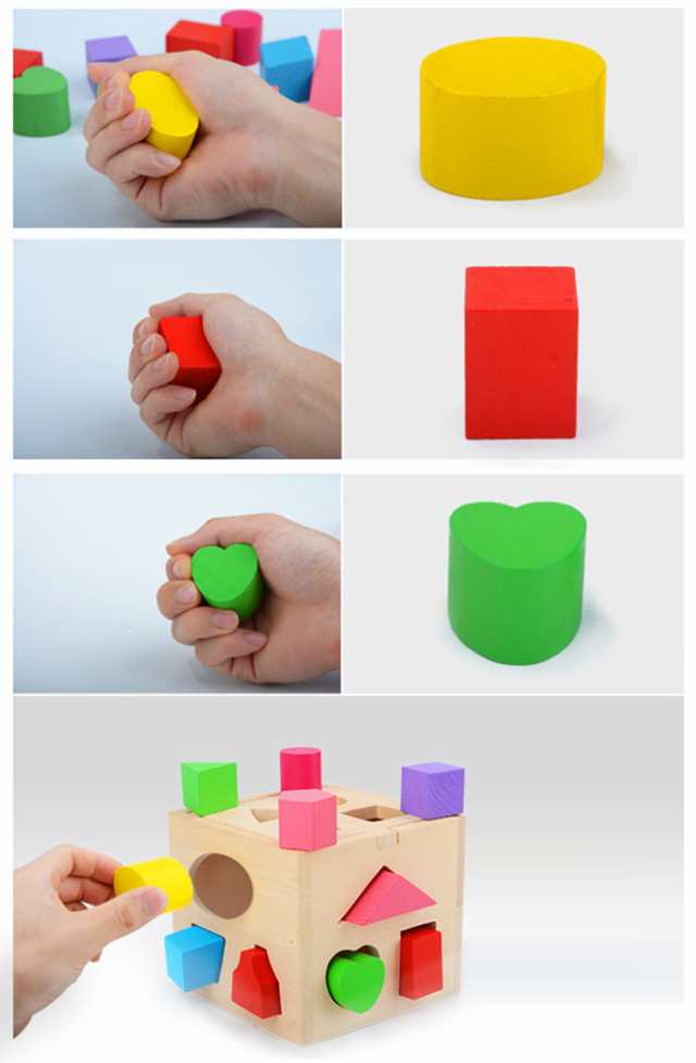 型はめ 知育 パズル 春新作 ボックス 知育玩具 積み木 木の