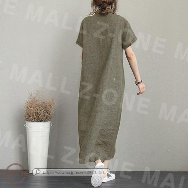osharewalker ロング ワンピース 春夏 レディース 半袖 五分袖