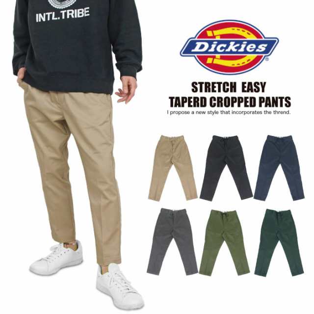 Dickies ディッキーズ TCストレッチ アンクル イージーパンツ クロップドパンツ テーパード ウエストゴム 9分丈 チノパン ワークパンツ ストリート 181M40WD16 【裾上げ不可】の通販は