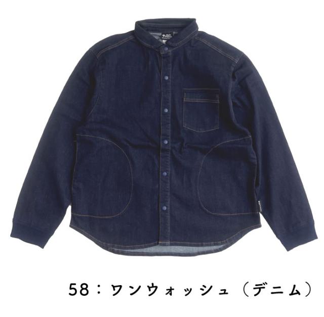 gym master ジムマスター 10ozストレッチデニムシャツカツラギシャツジャケット 丸襟 メンズ レディース デニムジャケット 長袖シャツ アウター カバーオール カジュアル アウトドア G221718_11