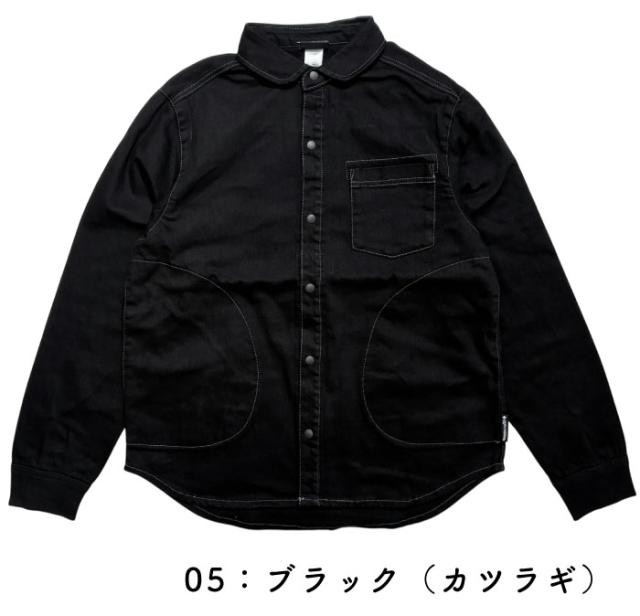 gym master ジムマスター 10ozストレッチデニムシャツカツラギシャツジャケット 丸襟 メンズ レディース デニムジャケット 長袖シャツ アウター カバーオール カジュアル アウトドア G221718_13