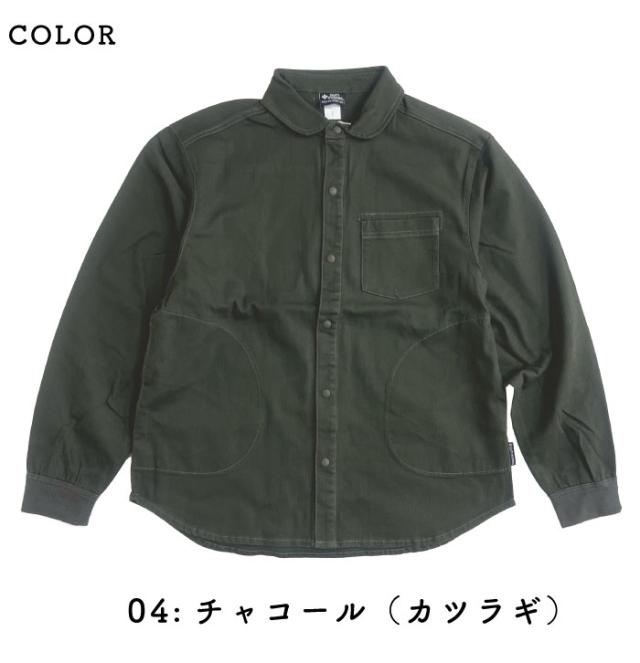 gym master ジムマスター 10ozストレッチデニムシャツカツラギシャツジャケット 丸襟 メンズ レディース デニムジャケット 長袖シャツ アウター カバーオール カジュアル アウトドア G221718_6