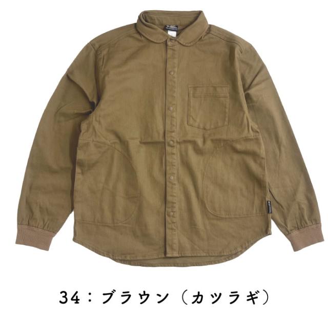 gym master ジムマスター 10ozストレッチデニムシャツカツラギシャツジャケット 丸襟 メンズ レディース デニムジャケット 長袖シャツ アウター カバーオール カジュアル アウトドア G221718_7