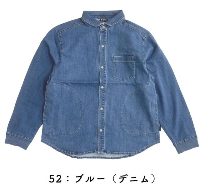 gym master ジムマスター 10ozストレッチデニムシャツカツラギシャツジャケット 丸襟 メンズ レディース デニムジャケット 長袖シャツ アウター カバーオール カジュアル アウトドア G221718_9