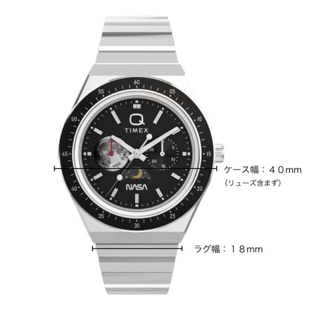 TIMEX タイメックス Q TIMEX x NASA コラボ 腕時計 クォーツ アナログウォッチ 50m防水 アポロ17号 ナサ 万能 ウォッチ エレガント 紳士 冠婚葬祭 メンズ レディース ギフト プレゼント 定番 TW2Y56700_3