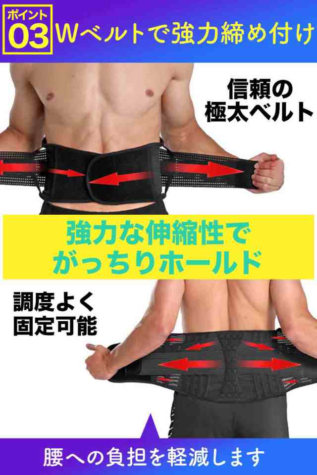 圧倒的固定力】コルセット 腰サポーター 腰用ベルト 腰ベルト 腰 整体