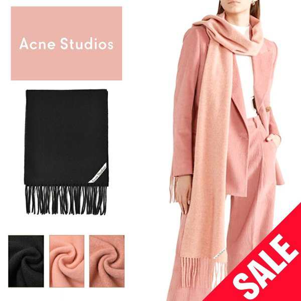 ストール 大判 レディース メンズ アクネ ストゥディオズ Acne Studios スキニーウールストール BLACK Pale Pink Rose Melange ローズ