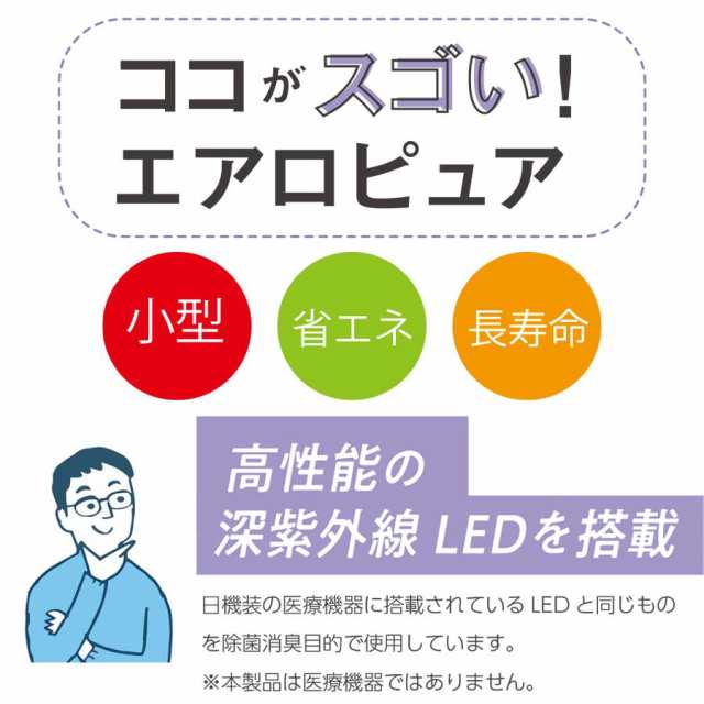 メーカー保証品】エアロピュア UV-LED 空間除菌消臭装置 Aeropure AN