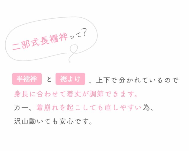 二部式 長襦袢 襦袢 洗える 衣紋抜き 裾よけ セパレート 通年用 肌着