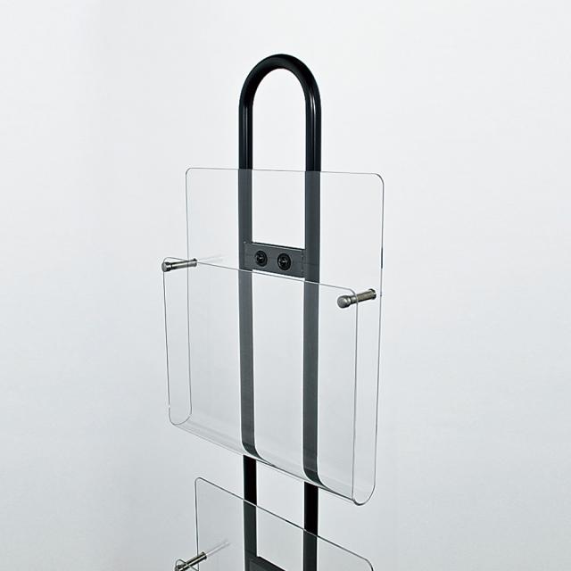 【正規代理店】ベルク アルモード パンフレットスタンド 2518 K(ブラック) 300×1246×300 A4 2段 アクリル ポケット ラック 広報 告知 案内 お知らせ イベント 催事 屋内用