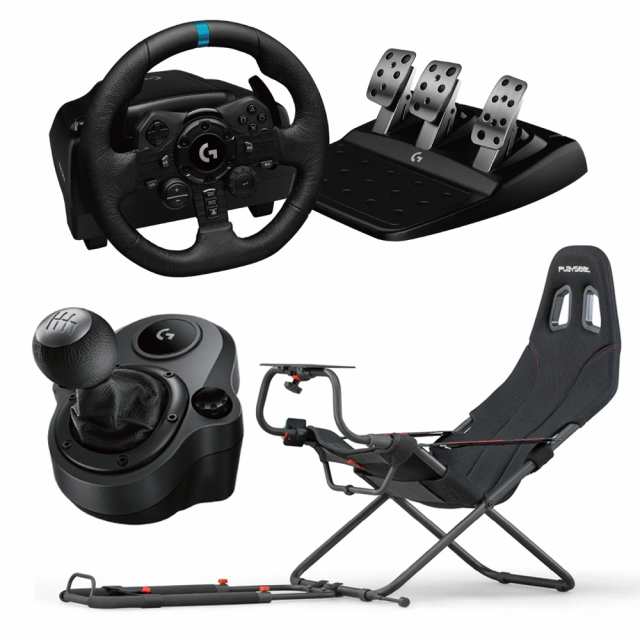 Logitech G923 + TH8S + Playseat Challenge ActiFit ハンドル コントローラー レーシングシフター 8速対応 PS5 PS4 PC 対応 輸入品