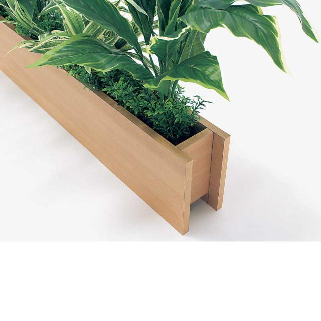 卓上パーテーション フェイクグリーン 1100×400×400 木目 薄型 スリム 省スペース 人工観葉植物 人工植物 【正規代理店】 ベルク デスクパーティション 卓上間仕切りポット 卓上ポット インテリア 造花 オフィス クリニック 受付 デスク BELK GreenMode 国産 屋内用 GR4465_1