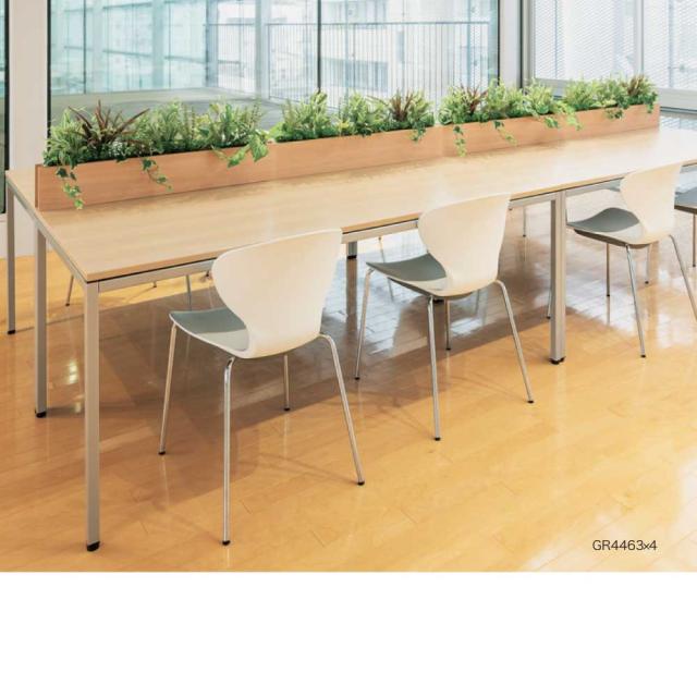 卓上パーテーション フェイクグリーン 1100×400×400 木目 薄型 スリム 省スペース 人工観葉植物 人工植物 【正規代理店】 ベルク デスクパーティション 卓上間仕切りポット 卓上ポット インテリア 造花 オフィス クリニック 受付 デスク BELK GreenMode 国産 屋内用 GR4465_4