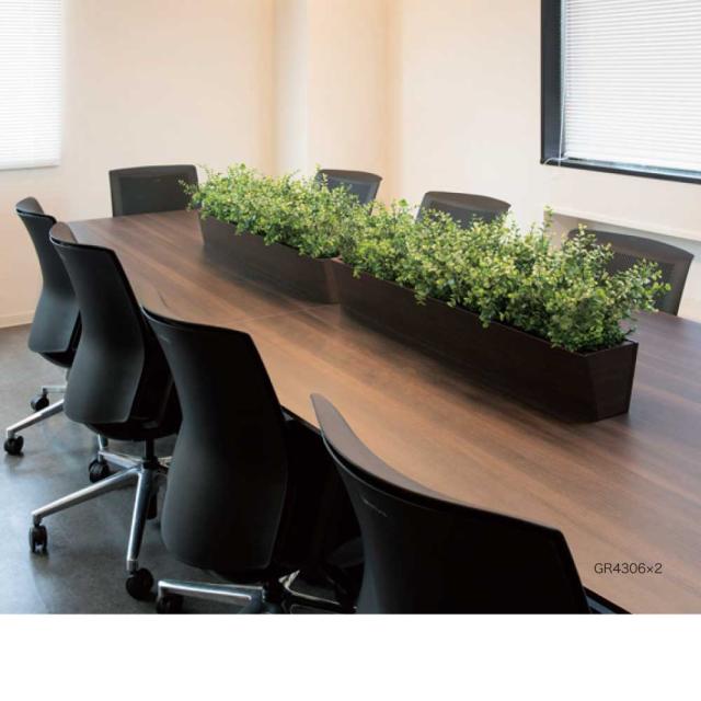 卓上パーテーション フェイクグリーン 1100×400×400 木目 薄型 スリム 省スペース 人工観葉植物 人工植物 【正規代理店】 ベルク デスクパーティション 卓上間仕切りポット 卓上ポット インテリア 造花 オフィス クリニック 受付 デスク BELK GreenMode 国産 屋内用 GR4465_7