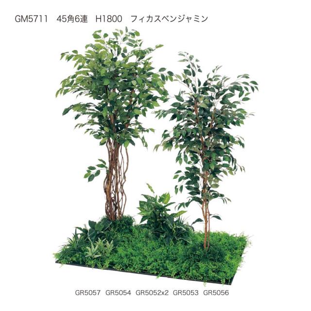 連接樹木 フロアグリーン フェイクグリーン パーテーション 人工観葉植物 1700×1800×1250 【正規代理店】 ベルク フィカスベンジャミン 45角6連 間仕切り 人工樹木 造花 空間演出 オフィス クリニック エントランス ロビ 店舗 受付 インテリア 国産 BELK GreenMode GM5711_1