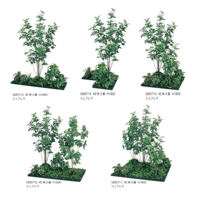 連接樹木 フロアグリーン フェイクグリーン パーテーション 人工観葉植物 1425×1800×900 【正規代理店】 ベルク シェフレラ 土植型 45角3連 間仕切り 人工樹木 造花 空間演出 オフィス クリニック エントランス ロビ 店舗 受付 インテリア 国産 BELK GreenMode GM5713_3