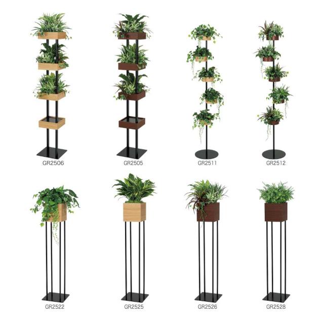 装飾プランター パーテーション フェイクグリーン 人工観葉植物 400×1400×400 【正規代理店】 ベルク キューブ 4本のアイアン脚 間仕切り 人工樹木 造花 空間演出 オフィス クリニック エントランス 店舗 受付 インテリア 国産 屋内用 BELK GreenMode GR2524_2