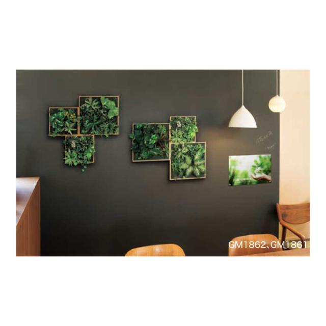 【正規代理店】BELK マグネットグリーン 750x825x150 木目フレーム付き グリーンパネル マグネット 人工樹木 GM1864 4連 国産_2