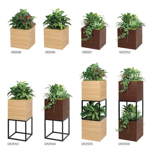 スタッキングプランター パーテーション フェイクグリーン 人工観葉植物 500×700×500 【正規代理店】 ベルク 木目 ボックス プランター 間仕切り 人工樹木 造花 空間演出 オフィス クリニック エントランス 店舗 受付 インテリア 国産 屋内用 BELK GreenMode GR2552_1