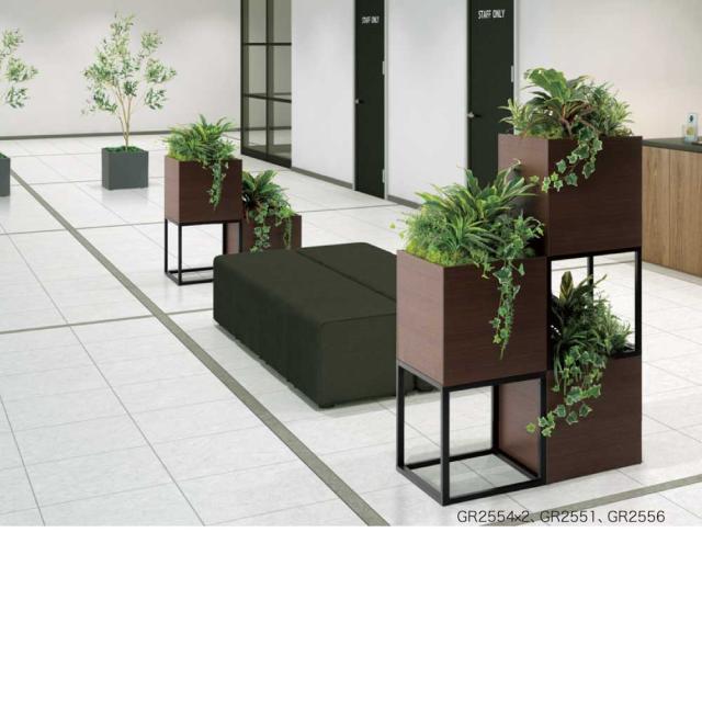 スタッキングプランター パーテーション フェイクグリーン 人工観葉植物 500×1100×500 【正規代理店】 ベルク 木目 ボックス プランター 間仕切り 人工樹木 造花 空間演出 オフィス クリニック エントランス 店舗 受付 インテリア 国産 屋内用 BELK GreenMode GR2553_7