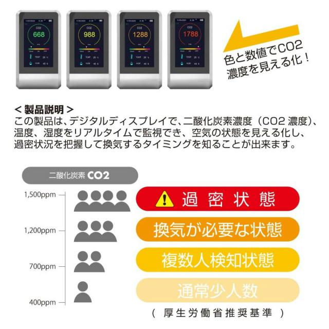 2180円 57 Off Toamit 東亜産業 Co2マネージャー 二酸化炭素濃度測定器 温度