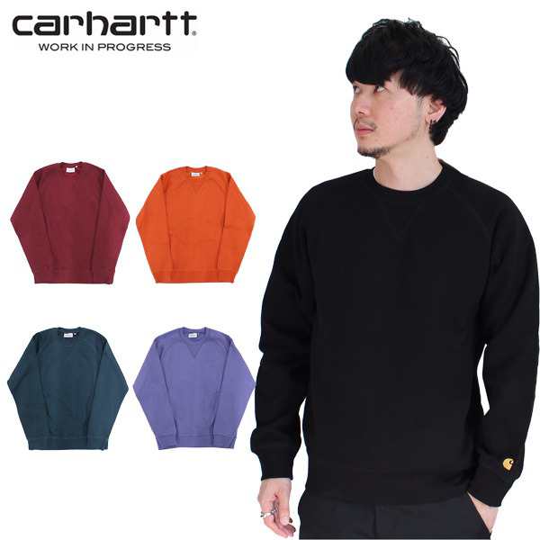 Carhartt WIP カーハート WIP Chase Sweat チェイス スウェット トレーナー スウェット ルームウェア 裏起毛 メンズ ブラック レッド オ