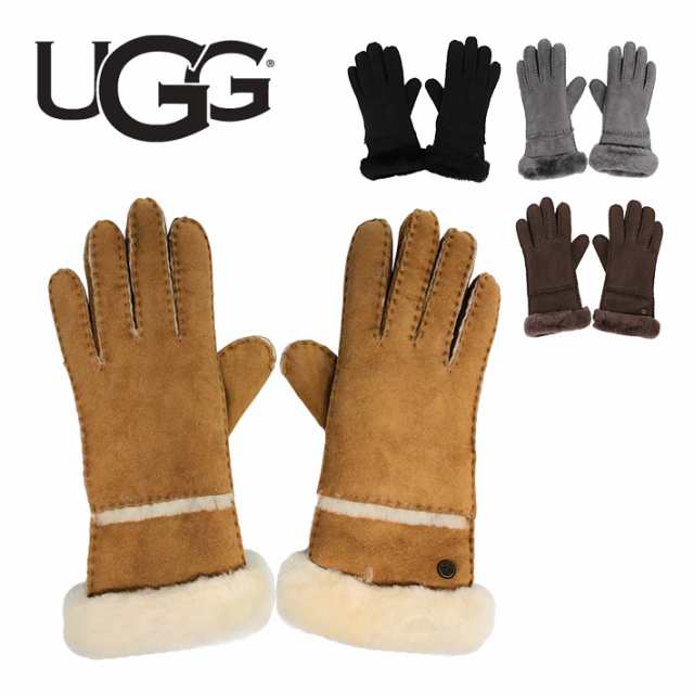 UGG アグ SEAMED TECH GLOVE シームド テック グローブ 手袋 スマホ対応 スマホ タッチパネル対応 撥水加工 レディース ブラック 黒 グレ