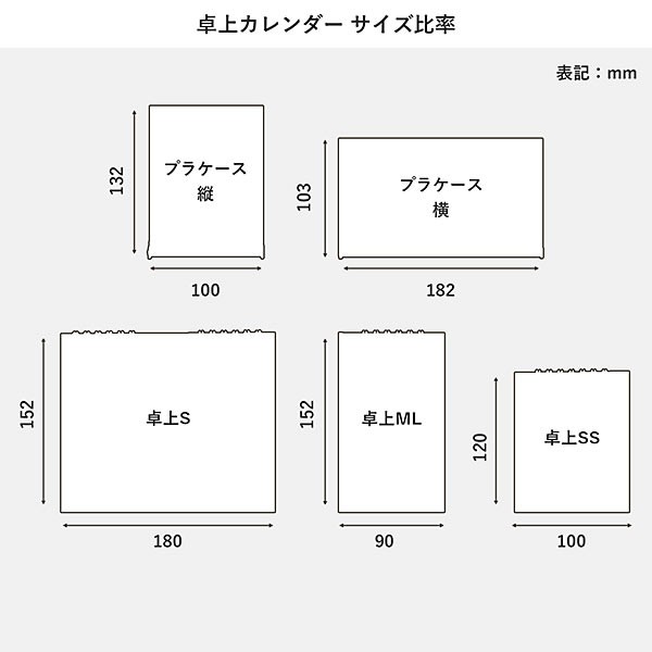 カレンダー 2024 卓上 Sサイズ（H152×W180mm） CAL-155 卓上リング2