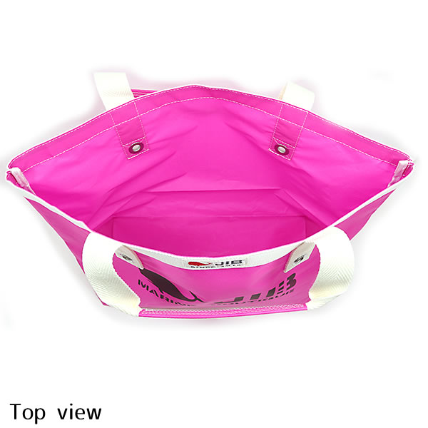 JIB ファスナー無しトートバッグ Mサイズ TM ピンク×アイボリー ベルト