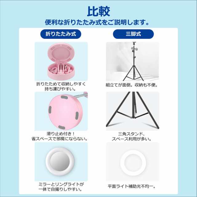 送料無料 58cmスタンド型 リングライト16cm 自撮り 撮影ホルダー 三脚 Led照明付き 調光 影なし撮影 ライブ配信 Tiktok Youtube スマの通販はau Pay マーケット オールバイ