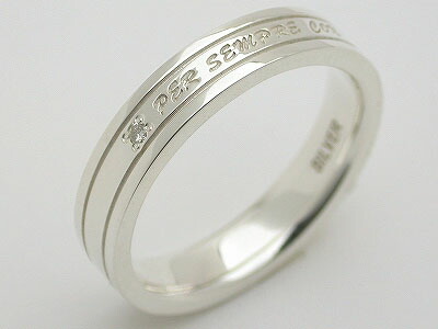 メッセージリング シルバーアクセサリー 刻印無料 名入れ ホワイトダイヤモンド シンプル メンズ レディース ギフト 誕生日 記念日 の通販は 6,000円