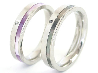 ペアリング 2本セット ステンレス 金属アレルギー 刻印無料 レーザー刻印 サージカルステンレスアクセサリー ブラックシェル ピンク シェル ジルコニア メンズ レディース 名入れ ギフト 結婚指輪 カップル クリスマス の通販は