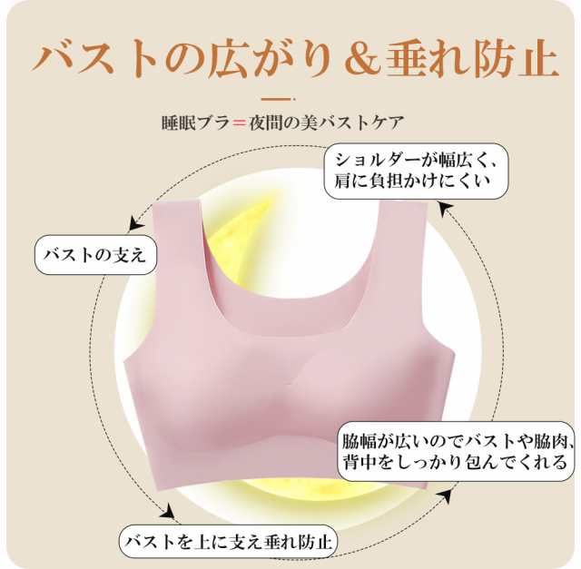 2枚セット ブラ ノンワイヤー ナイトブラ 夏 育乳 ブラジャー