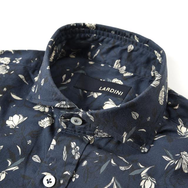 ラルディーニ Lardini シャツ ホリゾンタルカラー 春夏 メンズ コットン 100 ネイビー 花柄 イタリア ブランド Made In Italyの通販はau Pay マーケット Guardaroba Milano Au Pay マーケット店