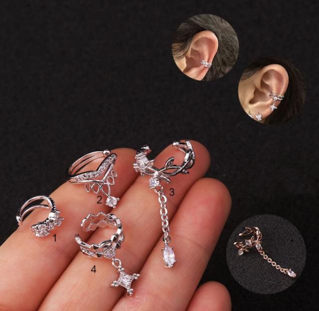 片耳用イヤーカフ イヤリング チェーン 金属アレルギー 大人可愛い ジルコニア ニッケルフリー 片耳用 レディース シンプル メタル レイの通販はau Pay マーケット レーブ