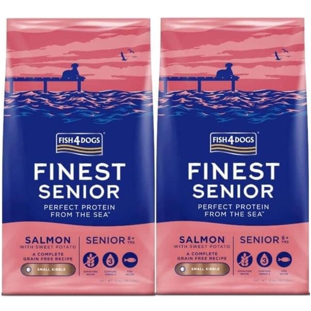 フィッシュ4 ドッグ サーモン シニア 小粒 12kg 2個セット【正規品】