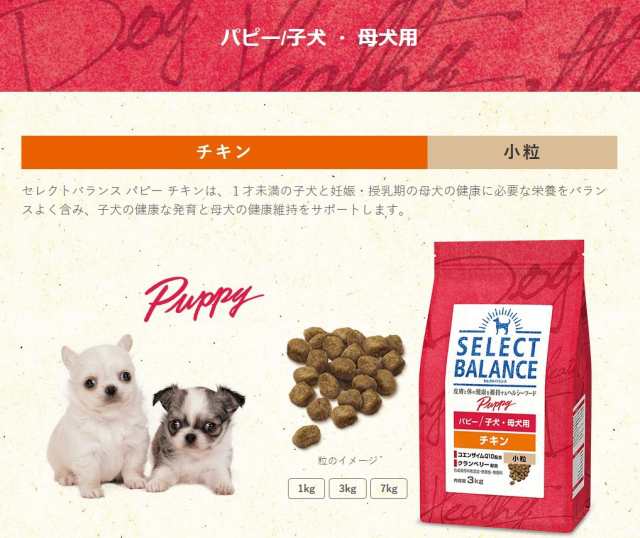 ベッツチョイス セレクトバランス パピー チキン 小粒 子犬・母犬用3kg